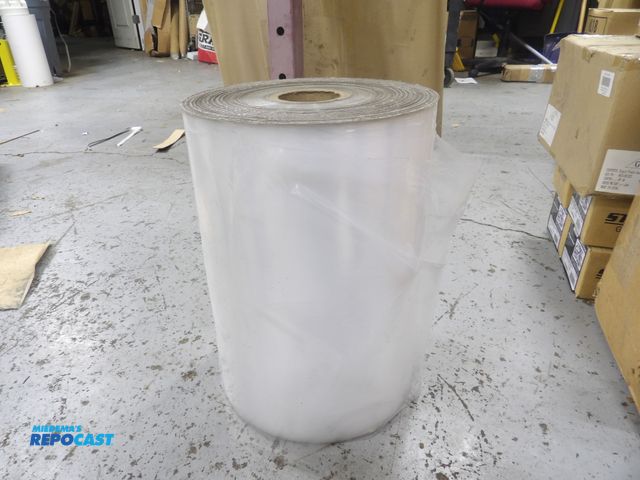 Lot 2-53878 - clear plastic construction film roll, 16"h , 12"dia. apx. (1000)' long