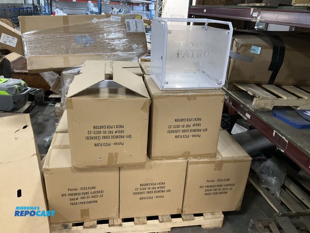 Lot 2-91082 - Skid lot of (10) Stackable Tequila Patron lockable FY23 Flow Off-Premise Cubes