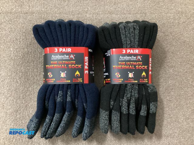 Lot 2-63212 - Two new three packs of Avalanche Ultimate Thermal Crew Socks. Men’s size 6-12. Total of 6 pair. Thre...