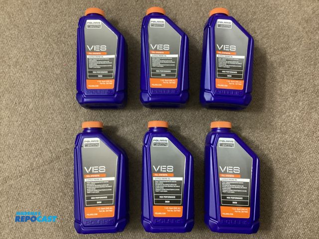 Lot 2-19011 - New 6 Quarts of Polaris VES Full Synthetic 2-cycle snowmobile Engine Oil. Sealed bottles.