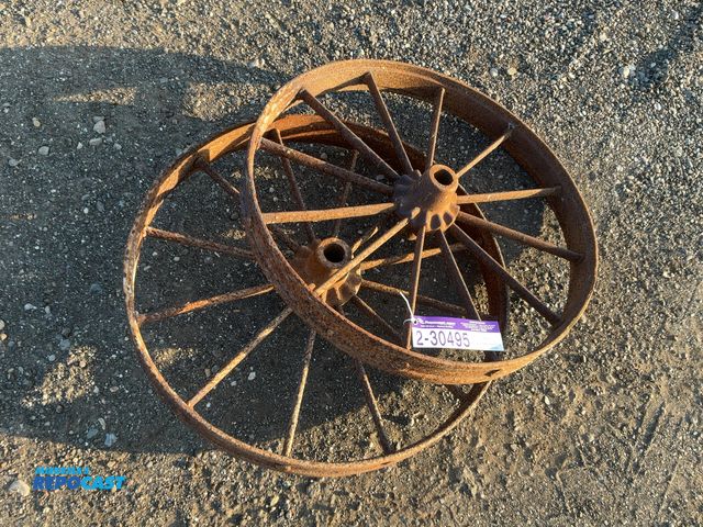 Lot 2-30495 - (2) Steel Wagon Wheels, approx. 25-1/2" diameter