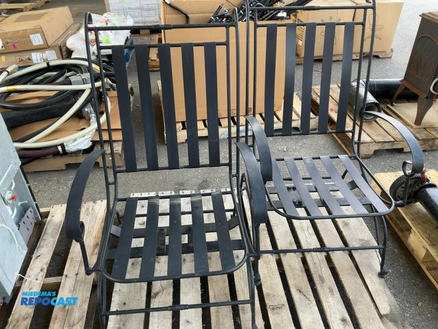 Lot 2-64348 - Black metal patio chairs (no cushions)