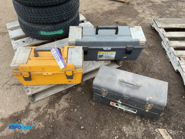 Lot 2-33389 - (3) Used Empty Tool Boxes, Plano 26”, Plano 20”, and Black and Decker 20”