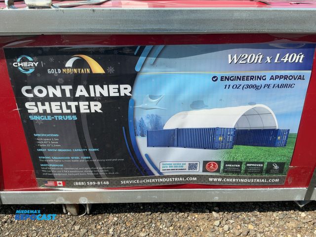 Lot 2-40958 - New Chery Industrial Gold Mountain 20’ Wide x 40’ Long Container Shelter, Single-Truss, 11 oz. PE Fa...