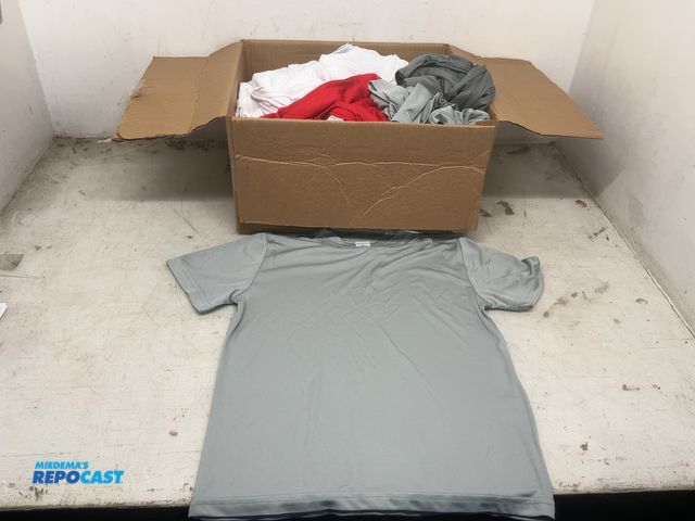 Lot 2-93796 - Port and Company Performance Plain Dryfit T-Shirts - youth small: 2 Red, 2 Light Gray, and 7 Dark Gr...