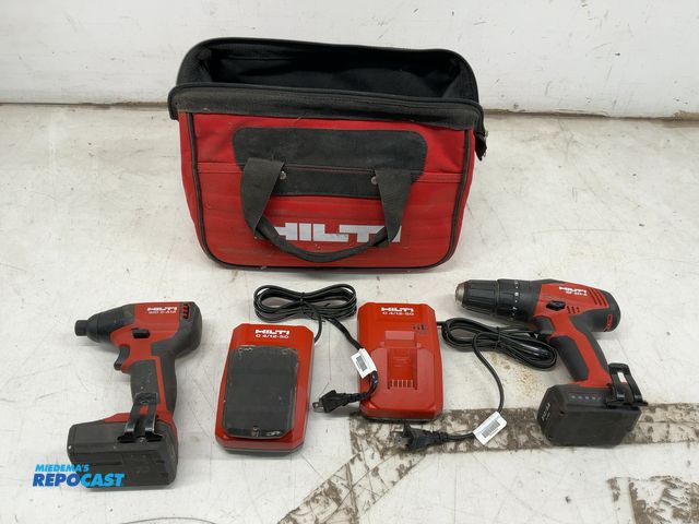Lot 2-18397 - Hilti Drill Set, including a SID 2-A12 Impact Driver, SF 2H-A Hammer Drill/Driver, (2) C 4/12-50 Bat...