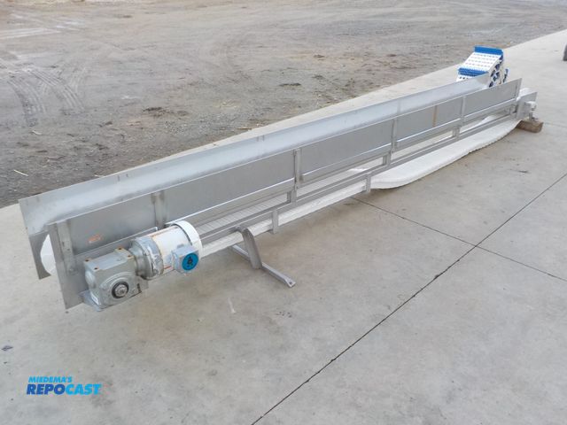 Lot 2-37877 - Commercial Stainless Steel Poly Conveyor Unit, Reduce Gear Box Drive, Extra Poly Belt, 10'' Width, 1...