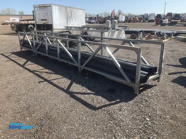 Repocast.com - Lot 2-34845 - Metal pipe rack on casters with (6) 22’L x ...