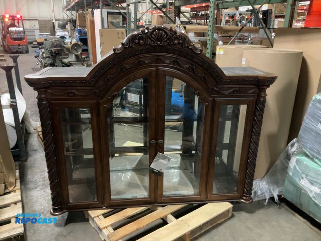 Lot 2-74067 - Ashley furniture hutch, top half, 70” x 17” x 57”