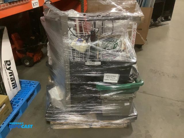 Lot 2-19595 - Pallet of misc. grow equipment, lights, and trimmers