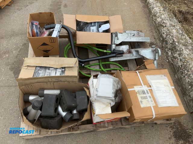Lot 2-11516 - Skid of assorted parts/accessories for semi trucks/trailers, include assorted registration holders, ...