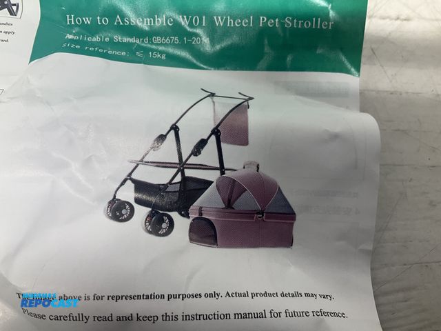 Lot 2-92161 - Black W01 Wheeled Pet Stroller