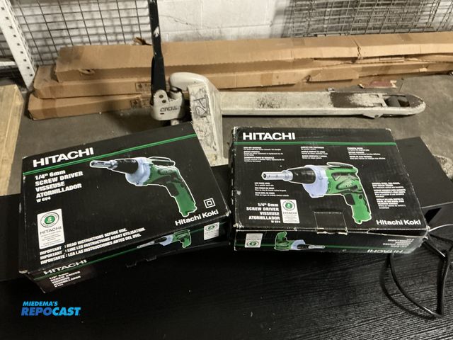 Lot 2-74972 - (2) Hitachi Koki W 64V 1/4” 6mm 120V drywall screw drivers-with manuals