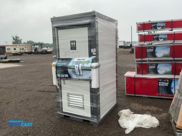 Lot 2-44390 - New Chery Industrial Bastone Portable Toilet, 43.7”x52.36”x92.52” tall, Single Toilet, Sink, Fan, In...