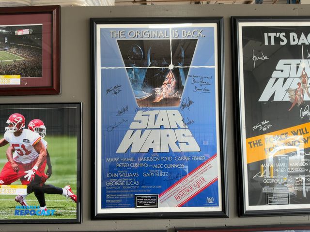 Lot 2-53339 - Framed 1982 Star Wars: A New Hope Autographed One-Sheet Rerelease Movie Poster, 29.5” x 43.75”