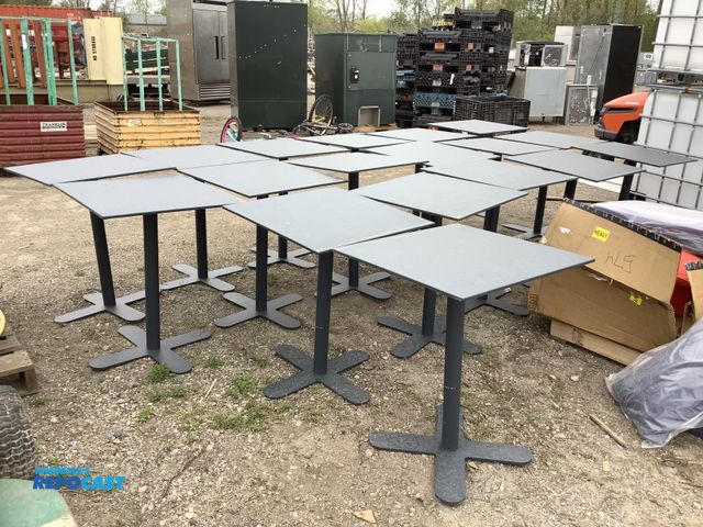 Lot 2-35256 - 18 Outdoor metal square patio tables approx. 24” x 24” x 30”
