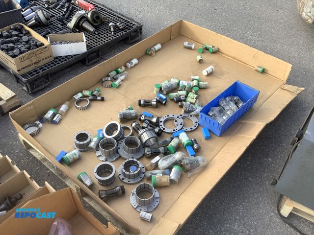 Lot 2-93298 - Lot of Hardinge metal parts, segmented collets, flange adapters, workholding collets, and more