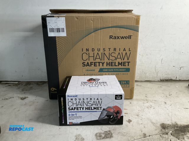 Lot 2-65713 - (1) Case of (6) Brand New Raxwell industrial 6-in-1 (helmet, face shield, mesh visor, &amp; 30db ear...
