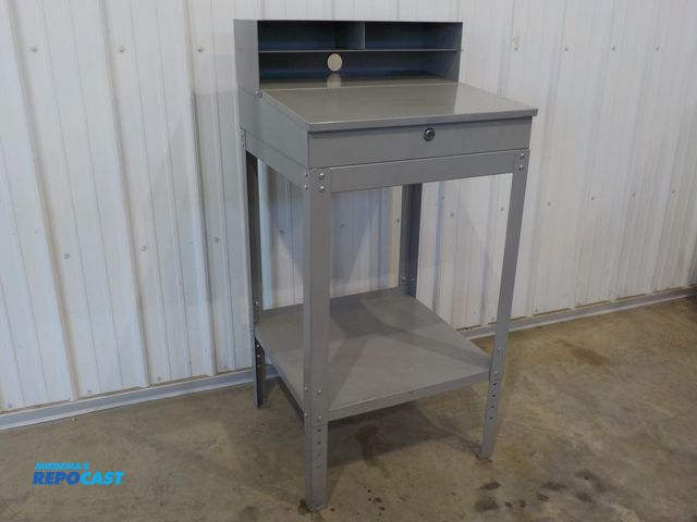 Lot 2-34149 - U-Line personal work station. Flip up storage. Bottom shelf. Upper cubbies.  24" w x 23" d x 50" h