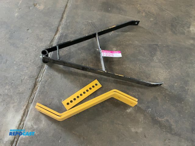 Lot 2-20219 - Unused Parts for a 3-point Brush Mower, includes a-frame bracket for rear caster wheel, multi-hole b...