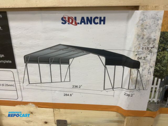 Lot 2-42119 - New SDLANCH 20’x20’ Steel Carport, 236.2” wide x 236.2” deep x 115.7” tall overall, 84.3” Sidewall H...