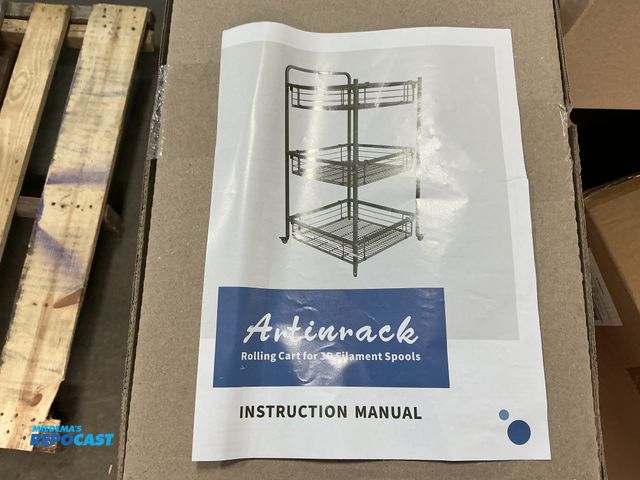 Lot 2-93682 - Artinrack Rolling Cart for 3D Filament Spools