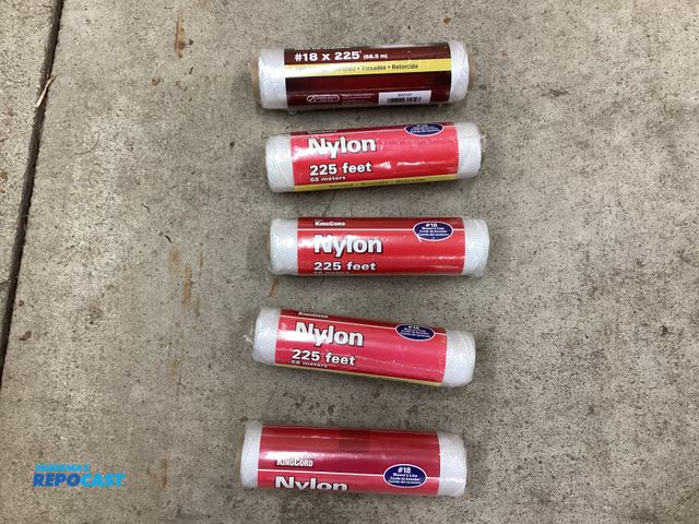 Lot 2-27524 - Five new rolls of Mibro KingCord #18 Masons Line. 225 feet per roll. White