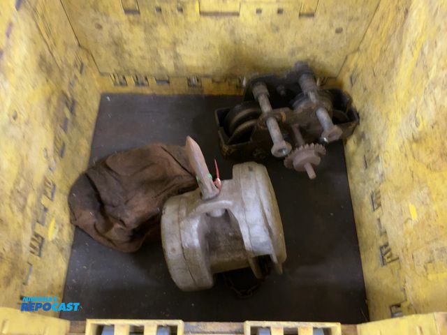 Lot 2-30555 - Poly Crate with (1) CM Cyclone 1-1/2 Ton Manual Chain Hoist with I-Beam Trolley, crate is 30"x32"x34...