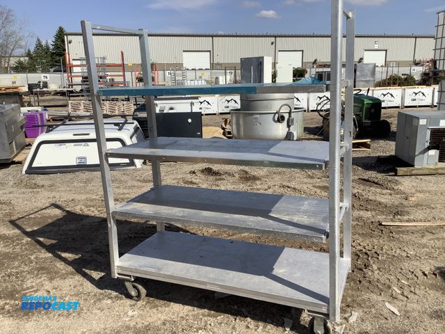 Lot 2-93259 - Lot of (1) 4 shelve rolling cart
