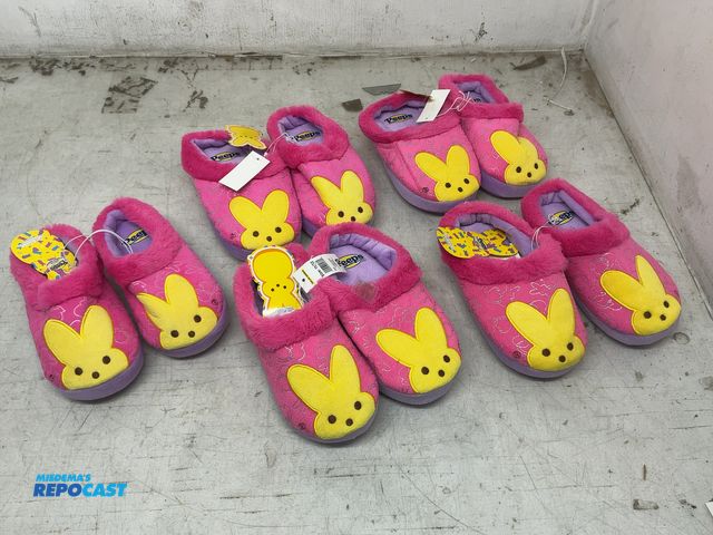 Lot 2-35838 - Lot of 5 pairs of girls peep slippers