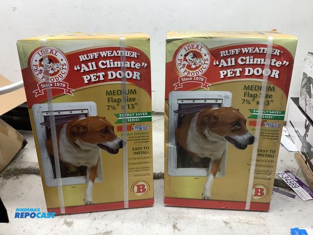 Lot 2-93451 - Lot of (2) Ruff weather all climate pet door, flap size measures 7 1/4” x 13”