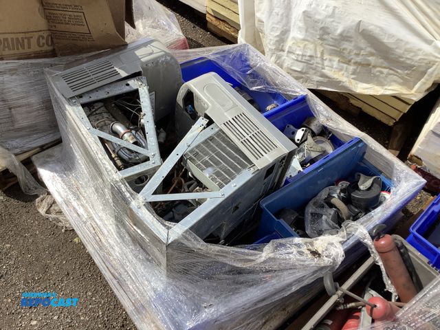 Lot 2-35761 - Skid Lot of (2) Elkay Drinking Fountains, Assorted Swivel Casters, Electrical Connectors, and More