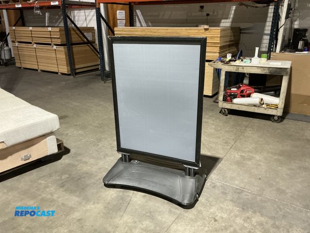 Lot 2-32434 - Weight poster sign display. Fill with sand or water. 30”x40”