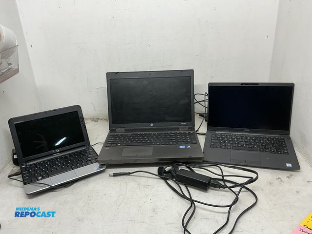 Lot 2-93368 - Lot of (3) Laptops Including DELL, DELL Inspiron Mini, and hp Pro Book 6560b
