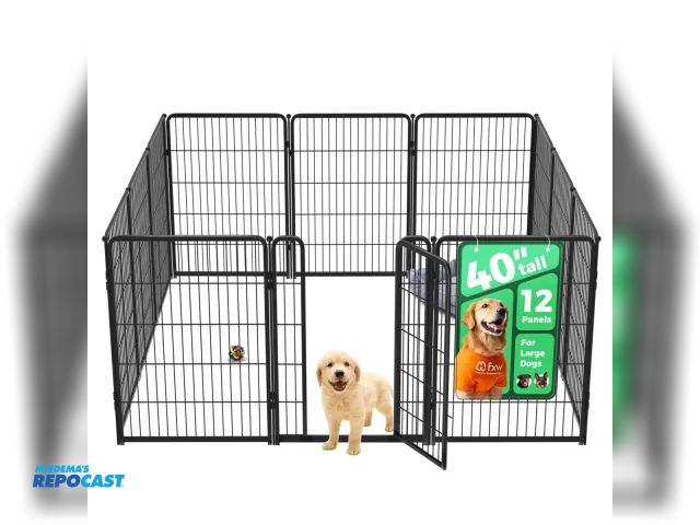 Lot 2-69639 - FXW Pooch bound 40” 12 panel black dog gate
