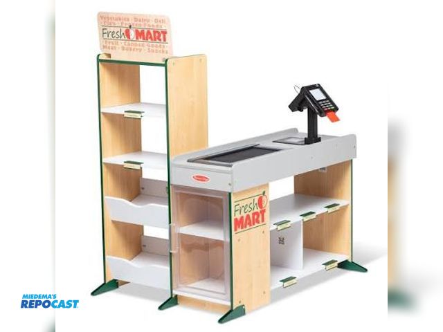 Lot 2-95107 - Melissa and Doug fresh market wooden food stand market