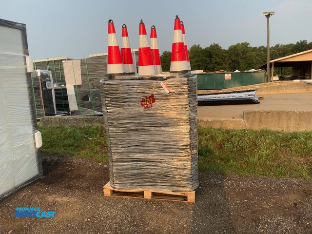 Lot 2-40179 - Approx. (250) New SDLANCH Black Traffic Cones with Reflective Tape, approx. 15-1/4”x15-1/4” base and...