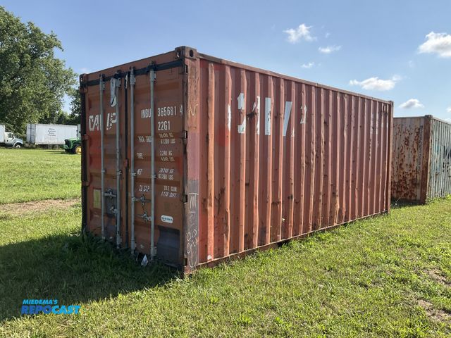 Lot 2-21177 - 20’ Shipping / Storage Container, 8’ wide x 8’ 6” tall, swing doors on one end, wood deck, rings for...