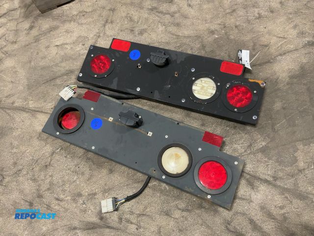 Lot 2-11204 - Lot of (2) Black Rear Semi License Plate Mounts with Lights, 32" wide