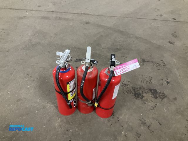 Lot 2-23326 - (3) 10lb dry chemical fire extinguishers, two were last inspected in 2026 and one was last inspected...