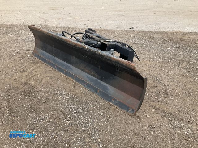Lot 2-41011 - TMG Industrial 86” straight blade snowplow skid steer attachment, hydraulic angle, spring trip blade...