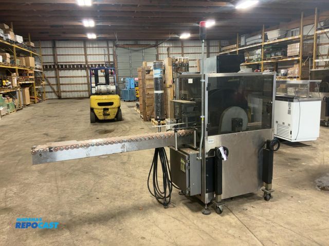 Lot 2-33091 - Custom Industrial Box Turner/Flipper Machine, 4-1/2” Wide Plastic Conveyor Belt, Has Plastic Turntab...