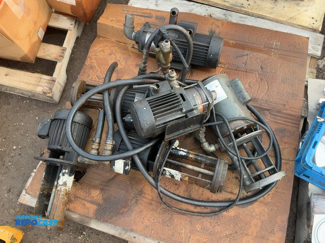 Lot 2-18057 - Lot of (6) misc industrial motors with hoses