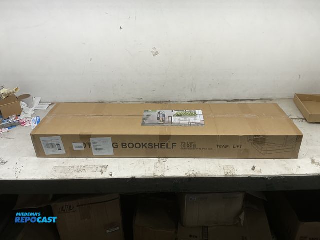 Lot 2-15018 - Suchtale Rotating Bookshelf, 4 Tier Metal Spinning Book Shelf Tower, 360° Display Standing Bookcase ...