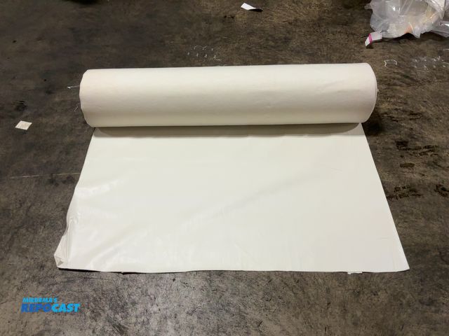 Lot 2-24355 - Roll of marine vinyl white fabric #1007002