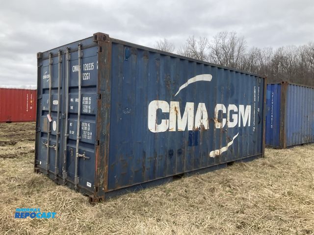 Lot 2-42914 - 20’ Shipping / Storage Container 8’ wide x 8’ 6” tall, Swing doors on one end, wood deck, rings for ...