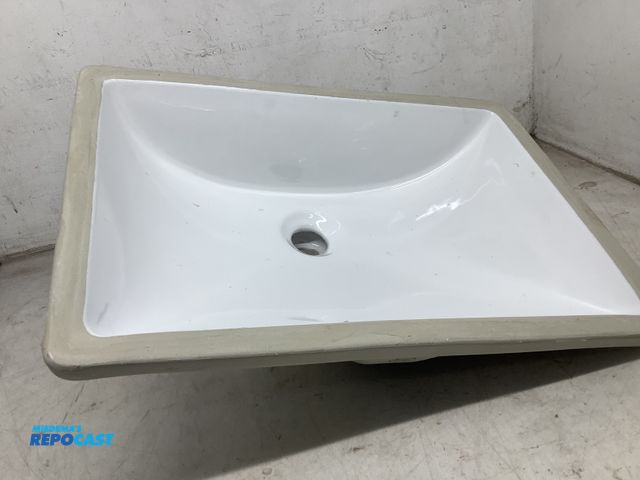 Lot 2-36728 - 1 glass white sink 15” x 20”