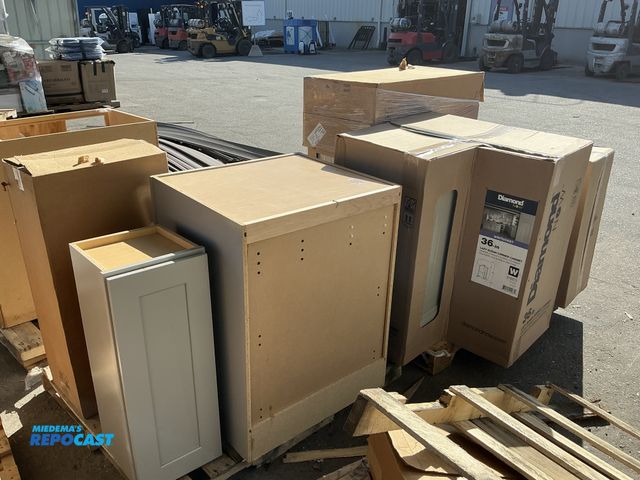 Lot 2-13605 - (2 skids) of various cabinets including a Diamond Now 36” lazy Susan corner cabinet, a Diamond Now 3...