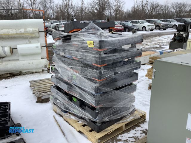 Lot 2-14676 - Skid of Plastic black rolling platforms