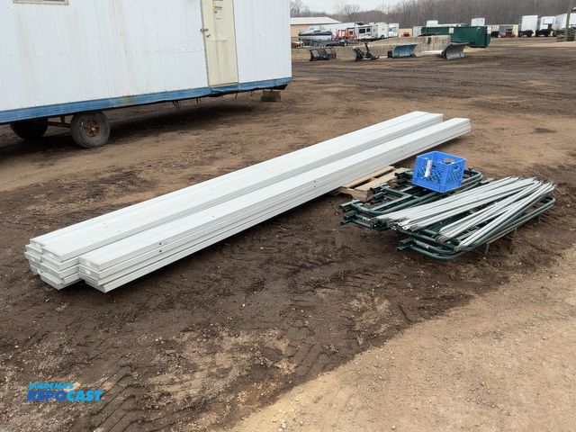 Lot 2-33675 - (2) Sections of 21’ Wide Bleachers, (8) Metal Base Frames, (14) Aluminum Planks, Metal Cross Braces,...